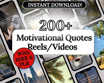 200+ Motivationsrollen bündeln Instagram-Inhalte Zitate Beschriftungen mrr plr Canva Vorlagen digitales Social-Media-Inhaltspaket