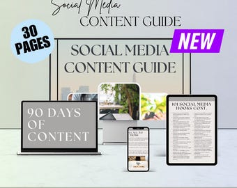 Guida ai contenuti dei social media, idee per i contenuti del piano di 90 giorni, ganci, CTA, MRR, PLR, modelli di strategia dei contenuti di marketing digitale per le aziende