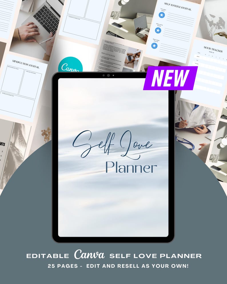 Editable Self Love Planner A4 Canva Wellness Journal Plr Mrr Digital ...