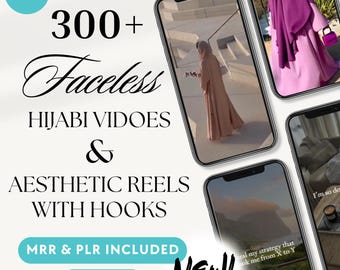 300+ Hijabi Faceless Aesthetic Reels & Stock Videos Done-For-You Digital Marketing Reels Bundle PLR MRR Gratis Bonus Muslimah Hijabi Inhalt