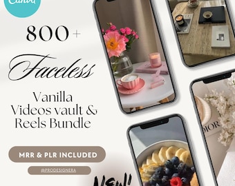Pacchetto Faceless Reels, Vanilla Aesthetic Reels, Aesthetic Reels, Contenuti video DFY, Contenuti video per Instagram Reels, Modello Canva PLR MRR