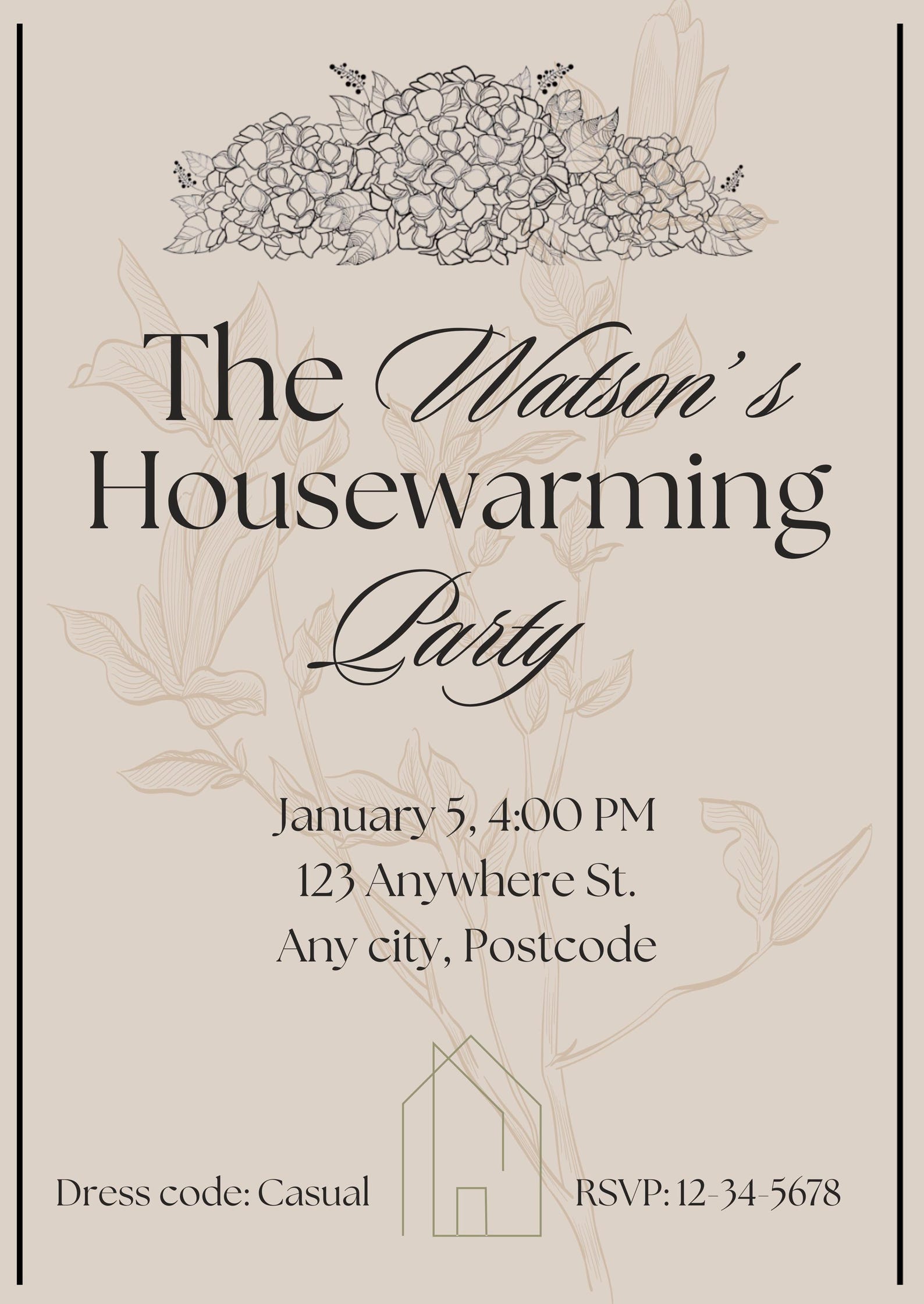 Modern Housewarming Invitation Minimalist New Home Party Canva Template ...