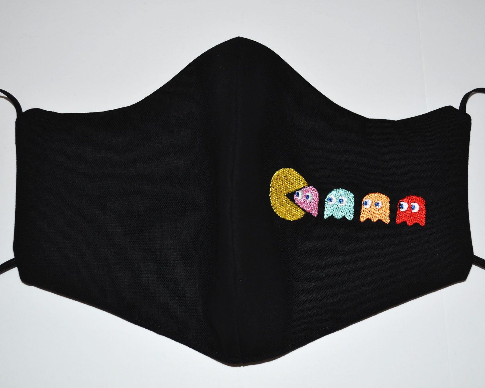 PacMan Face Mask ADULT Embroidered Design Etsy