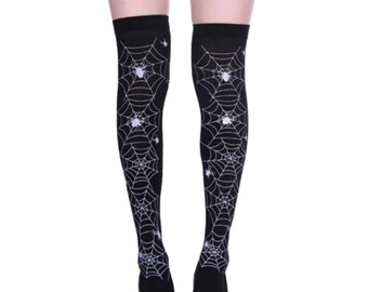 Spider Web Stockings Gothic Spooky Creepy Halloween Gig Goth - Etsy