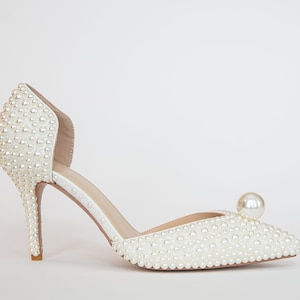 EvaDewdrop75 I PerlaAltoTacones I PerlaNoviaZapatosI BodaNoviaZapatos I Brautschuhe I BodaZapatosI Hochzeitschuhe I Hecho a manoTacones