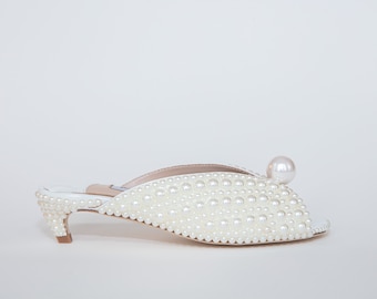 Luna35 I BridalPearlSandals I BridalShoes I WeddingBridalShoes I BridesmaidSandals I Brautschuhe I Zapatas de Boda I PearlSlippers