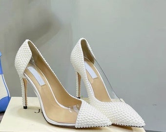 Amora100 I BridalHeel I PearlHeels I BridesmaidStilettoSandals I Wedding Shoes I Brautschuhe I WeddingPearlShoes I Hochzeitschuhe I Shoes