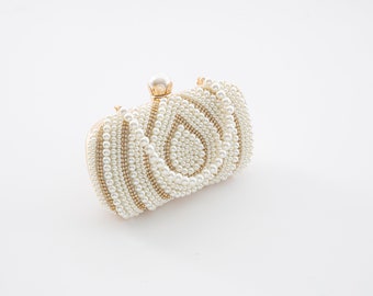 LustraMini I WeddingClutch I PearlClutch I BridalLuxuryWeddingEventPearlClutch I PurseBag I ShoulderBag I  CrossbodyBag I  EveningClutch