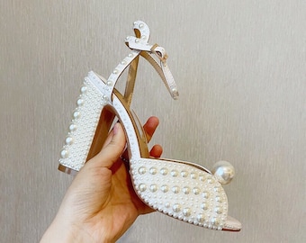 pearl studded heels