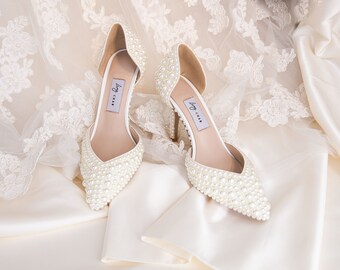 Eva75 I PearlPumps I PearlBridalShoes I BridalShoes I WeddingShoes I BridesmaidShoes I Brautschuhe I PearlHighHeels I Hochzeitschuhe