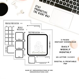 Undated Daily | Weekly | Monthly | Planner | Digital Planner | Printable Planner | Instant Download | Goodnotes | Motivation | Planner Set