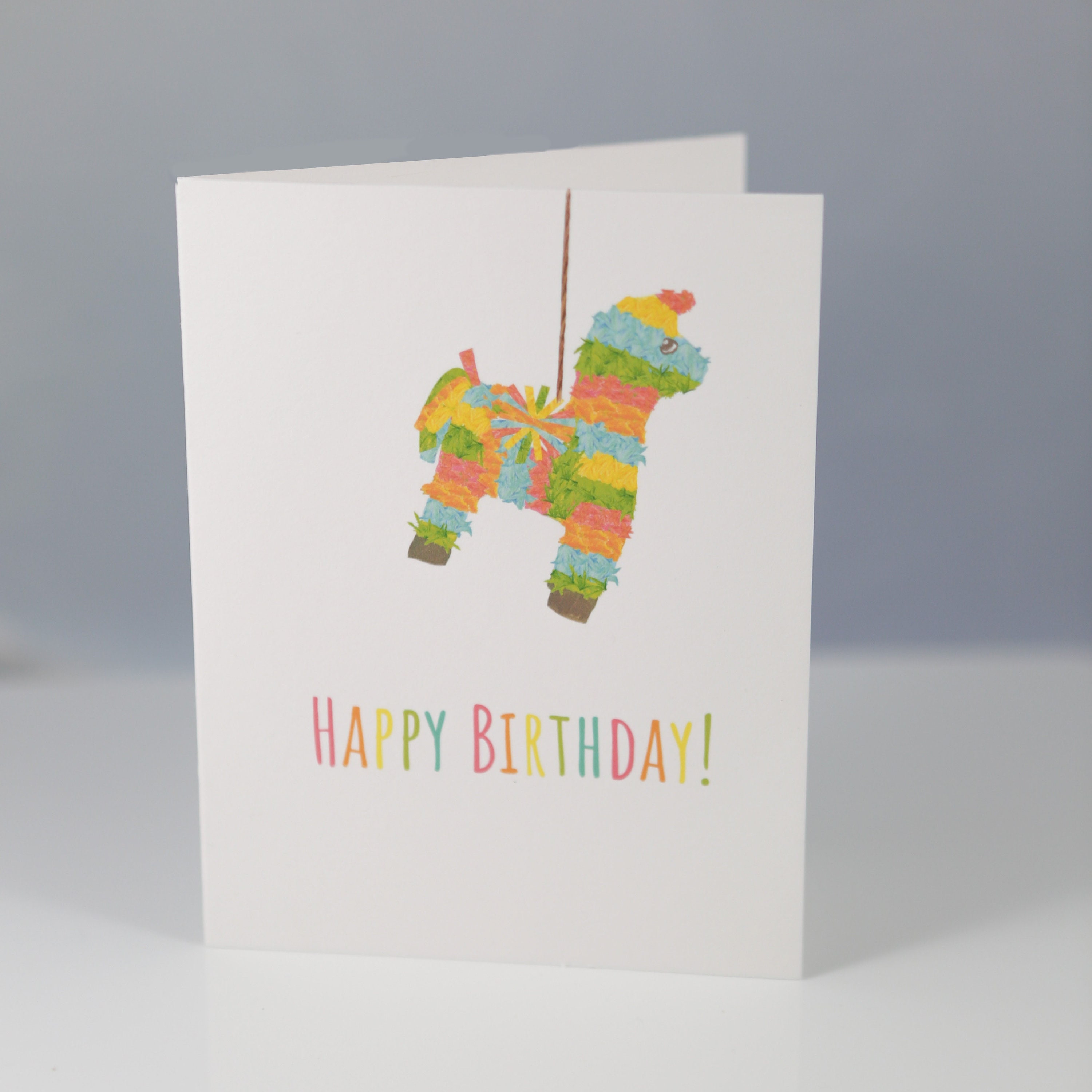 10 PACK Happy Birthday Piñata Card Etsy