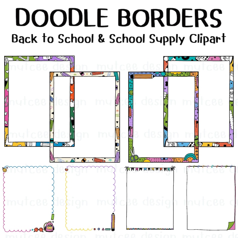 Back to School Borders: Hand-drawn PNG Frames (digital Download) - Etsy