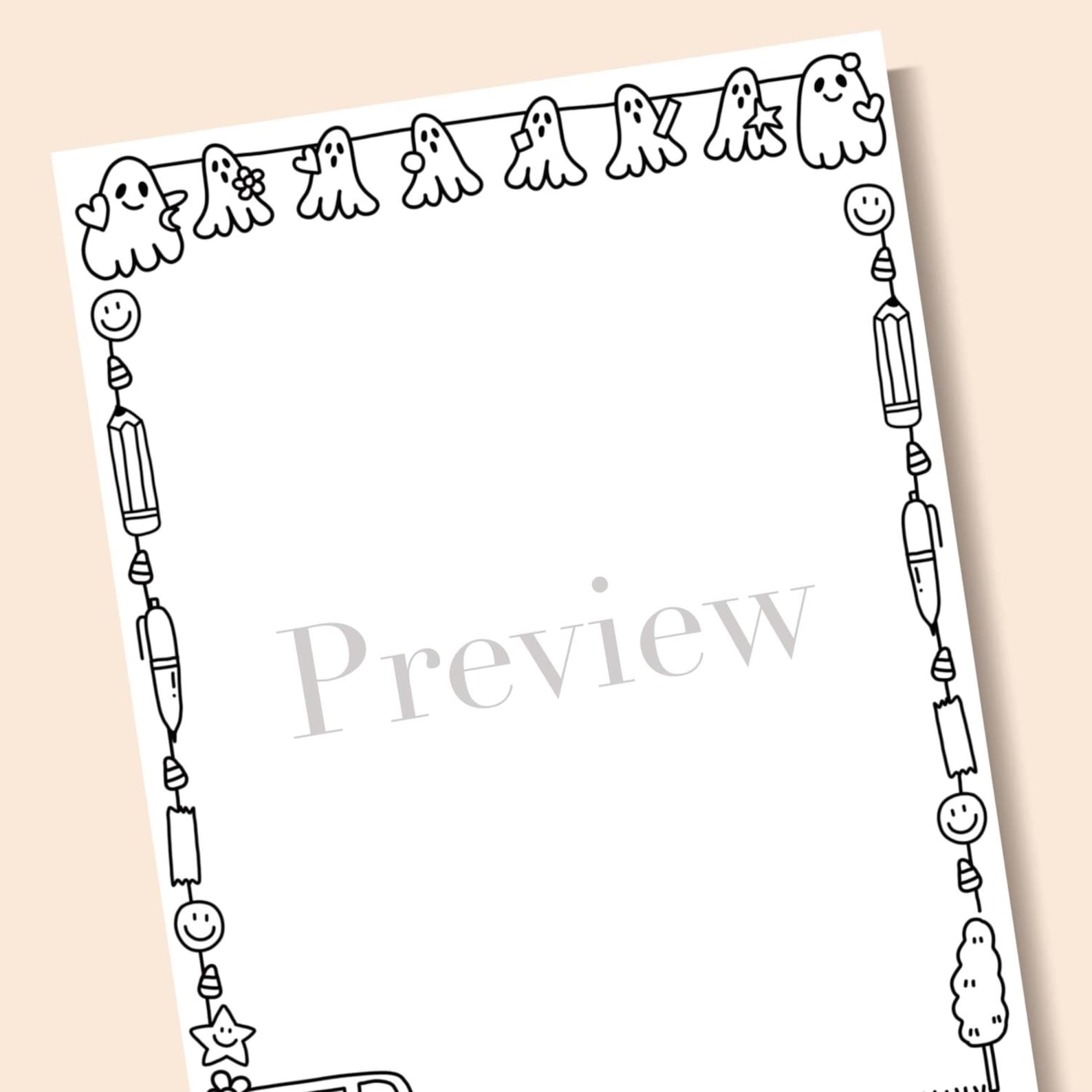 Back to School & Ghost | Cute Frames | Doodle Frames | Doodle Borders ...