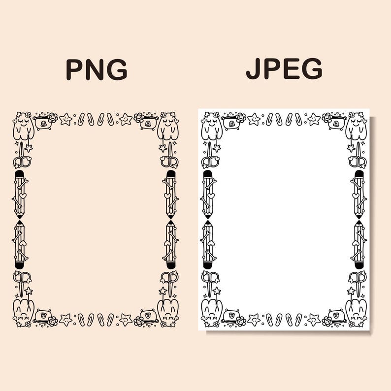 Back to School & Ghost | Cute Frames | Doodle Frames | Doodle Borders ...