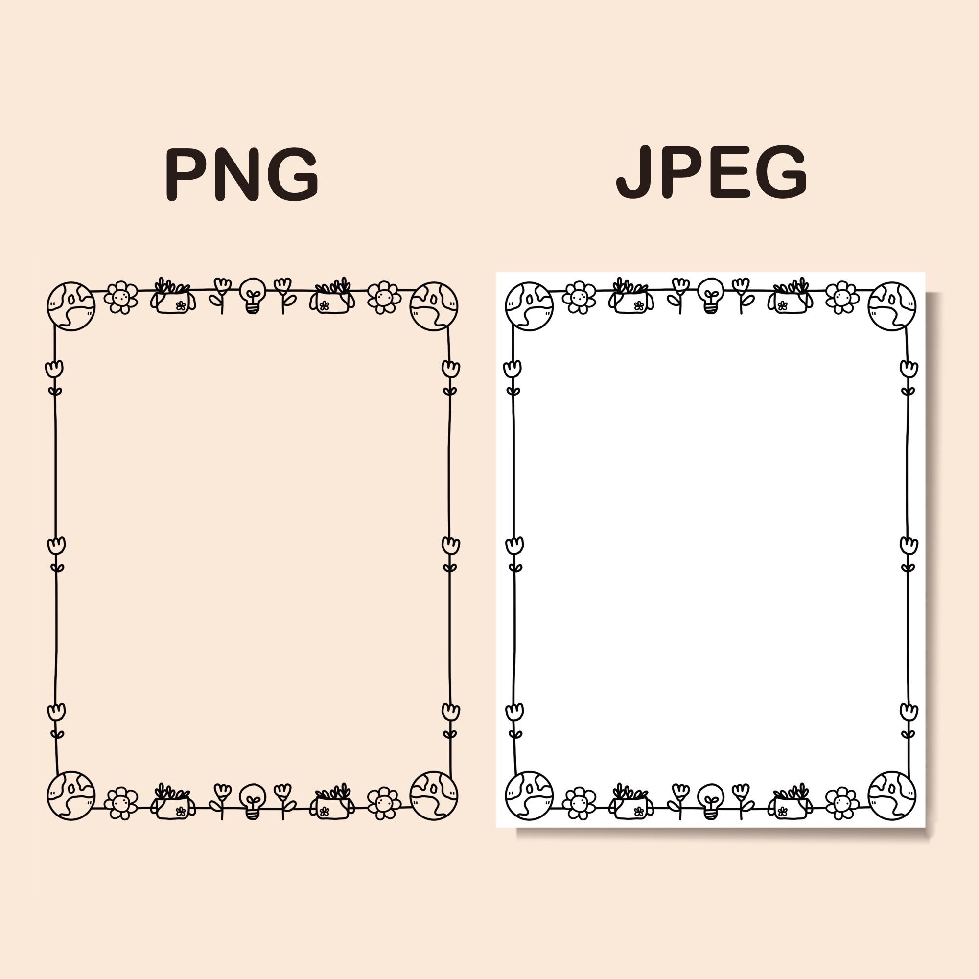 Earth Day Borders | Spring Frames | Cute Frames | Hand-drawn
