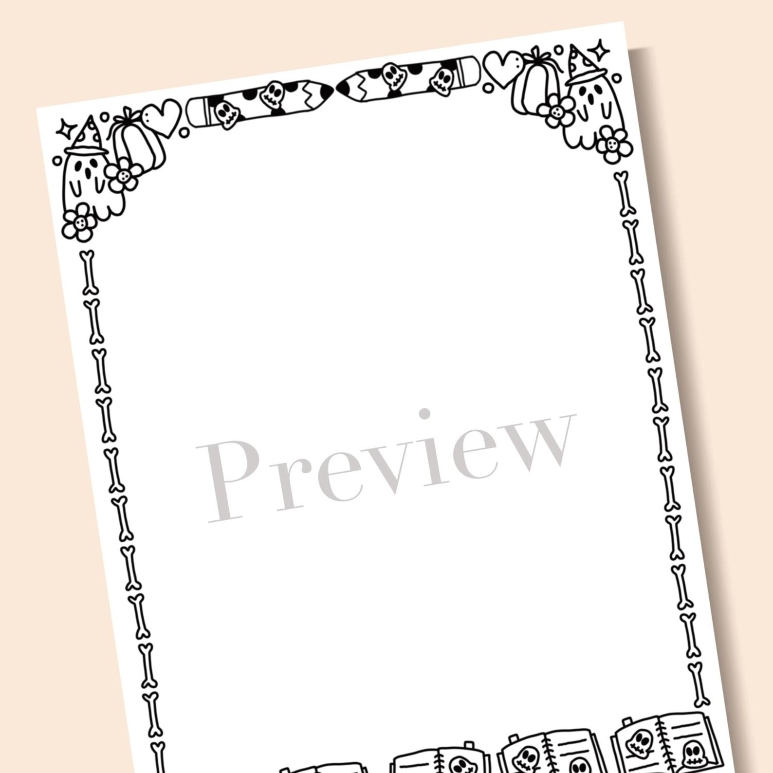 Back to School & Ghost | Cute Frames | Doodle Frames | Doodle Borders ...