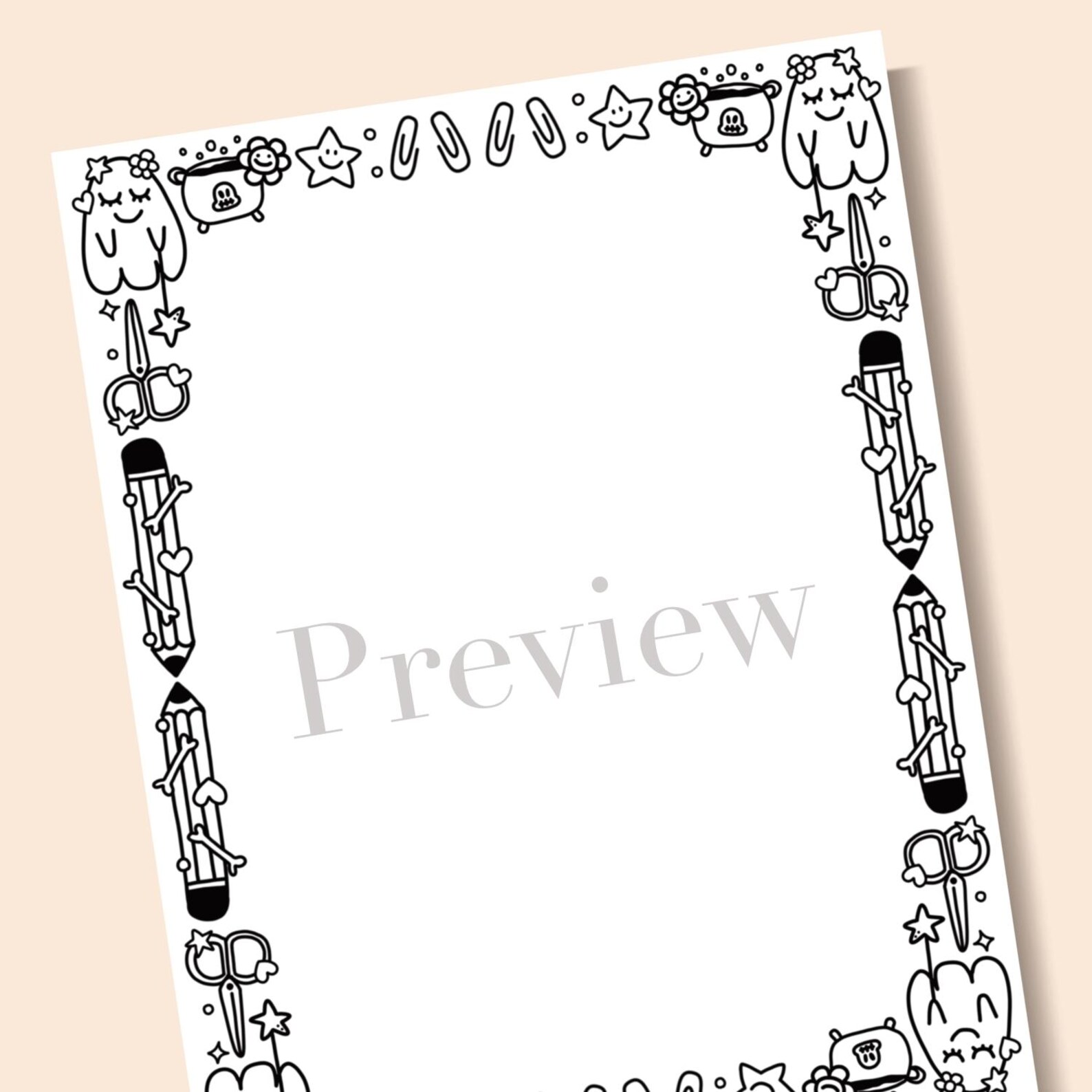 Back to School & Ghost | Cute Frames | Doodle Frames | Doodle Borders ...