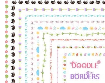 Cute Frames | Doodle Frames | Doodle Borders | Hand-Drawn Frames | Pastel Color Border Frame | Borders PNG | Digital Download for kids
