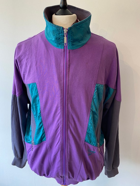 VINTAGE mens Triumph Sport 80's Purple multi Block