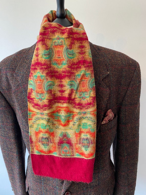 vintage mens 1970's indie/mod Burgundy multi colo… - image 6