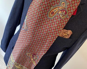 Vintage 70s Burgundy Paisley Scarf - Indie Mod Style