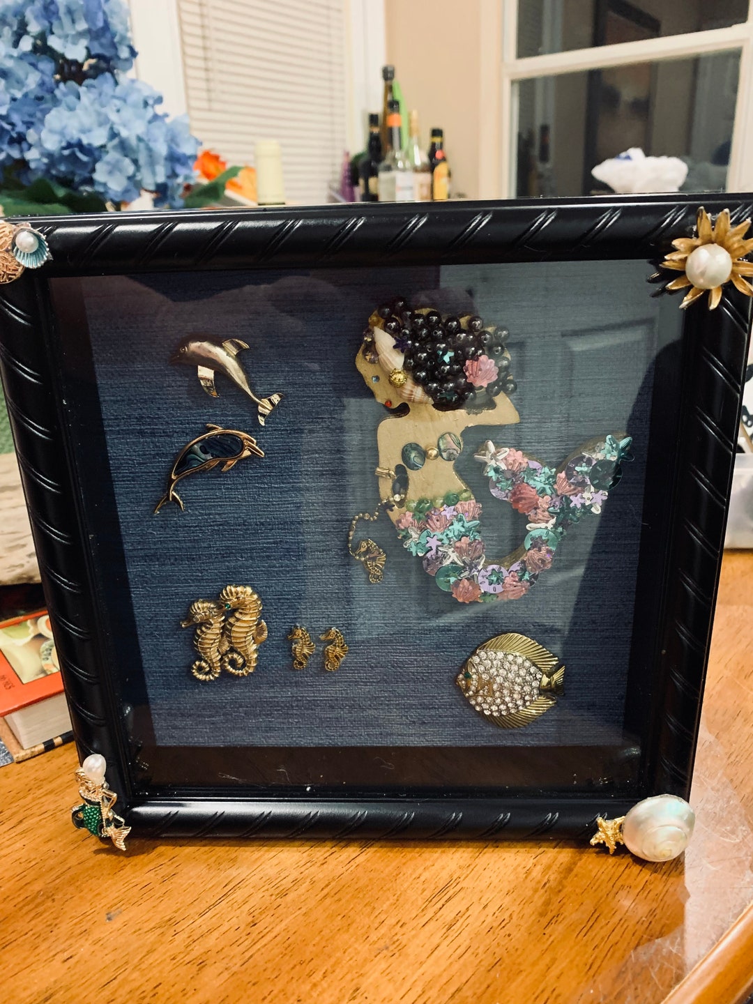 Vintage Jewelry Framed Mermaid Art Piece Etsy
