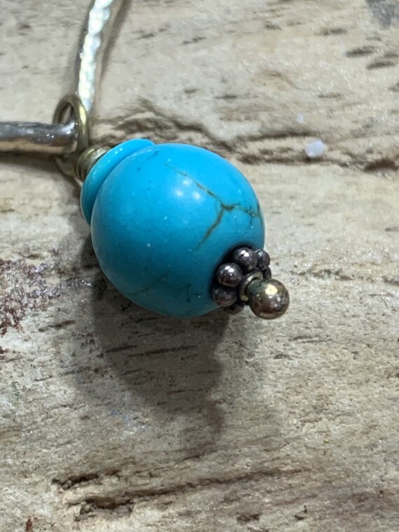 Vintage Estate Sterling Silver and Turquoise Bead… - image 8