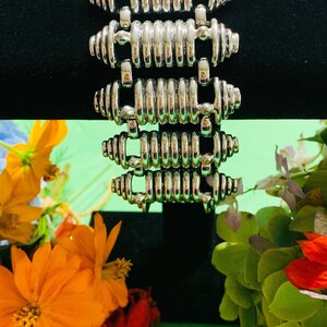 Vintage SIGNED Selini Rhodium Plated Unique Bracelet