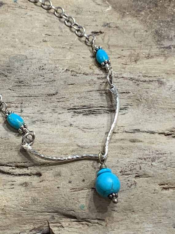 Vintage Estate Sterling Silver and Turquoise Bead… - image 6