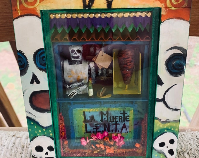 Vintage Mexican Oaxaca Artisanal Retablo Shadow Box Colorful Day of the ...