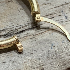 Vintage High Polish 14k Y. Gold Hoop Earrings image 6