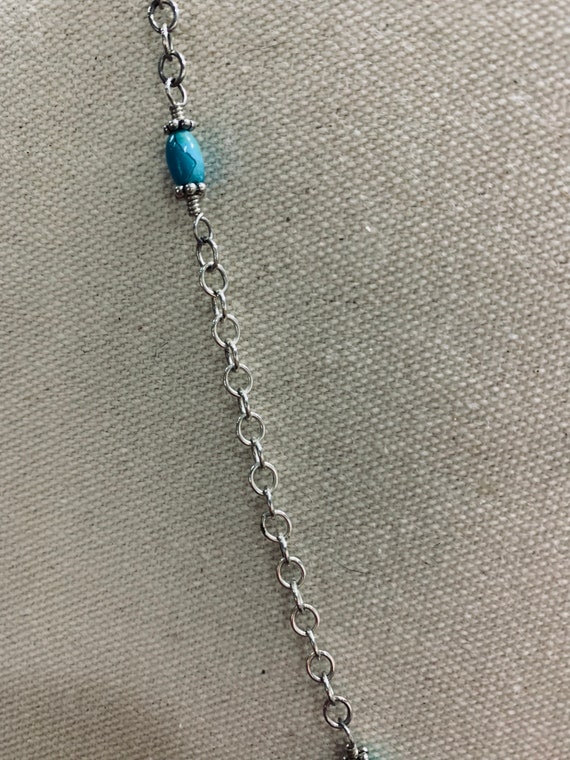 Vintage Estate Sterling Silver and Turquoise Bead… - image 4