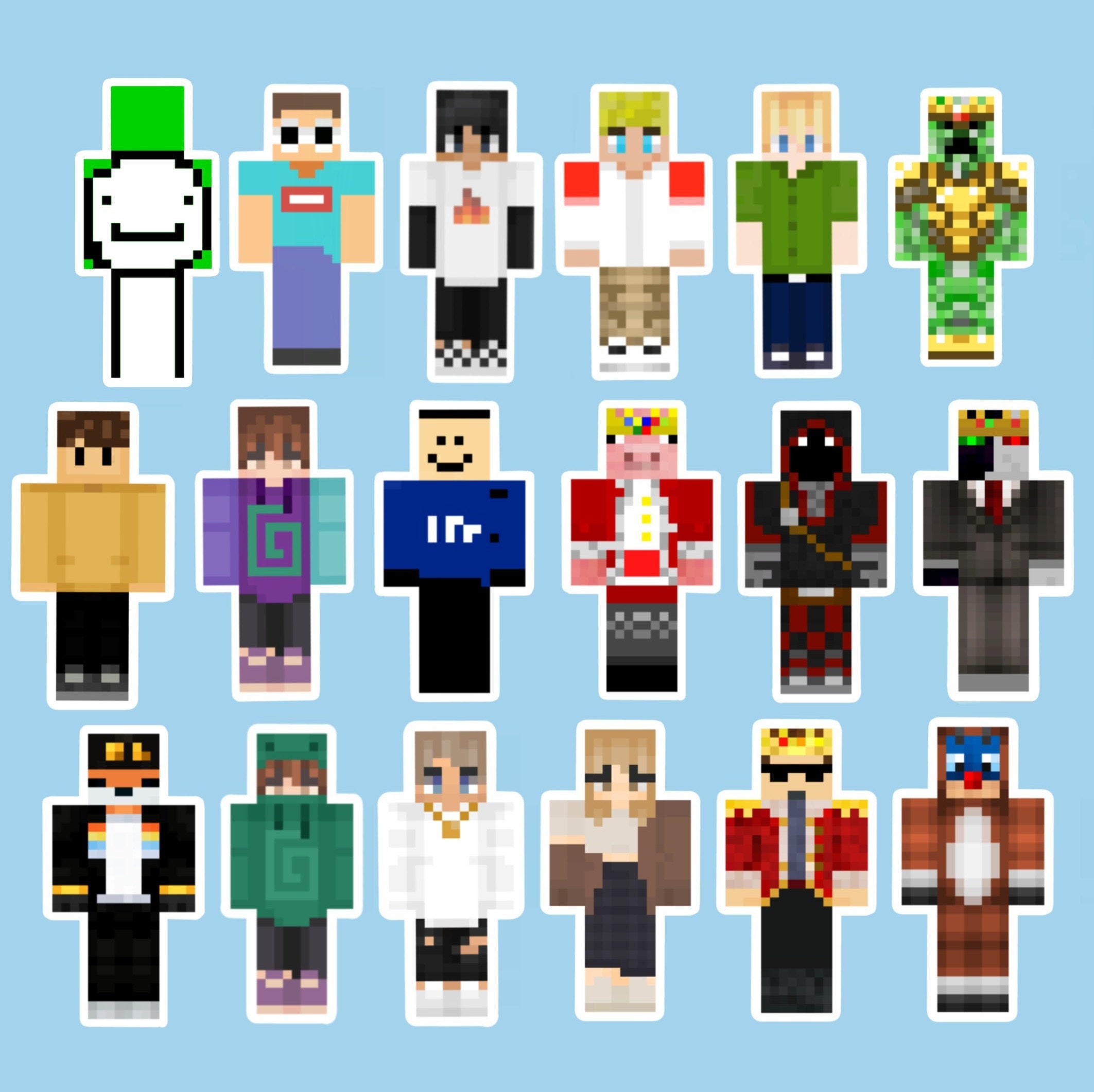 dream team minecraft skins Sticker for Sale by bestizeyy