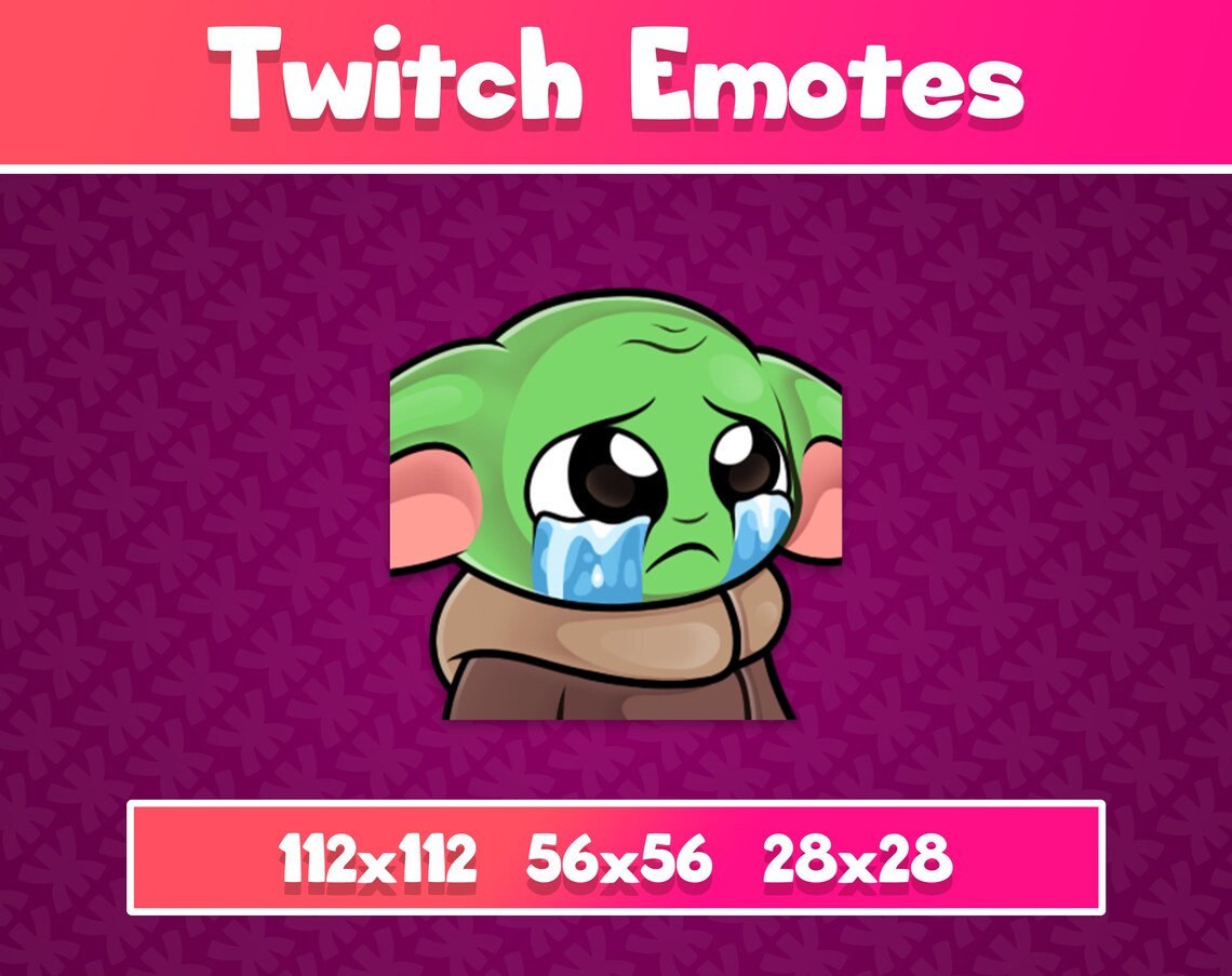 Baby Yoda Cry Emote twitch Etsy