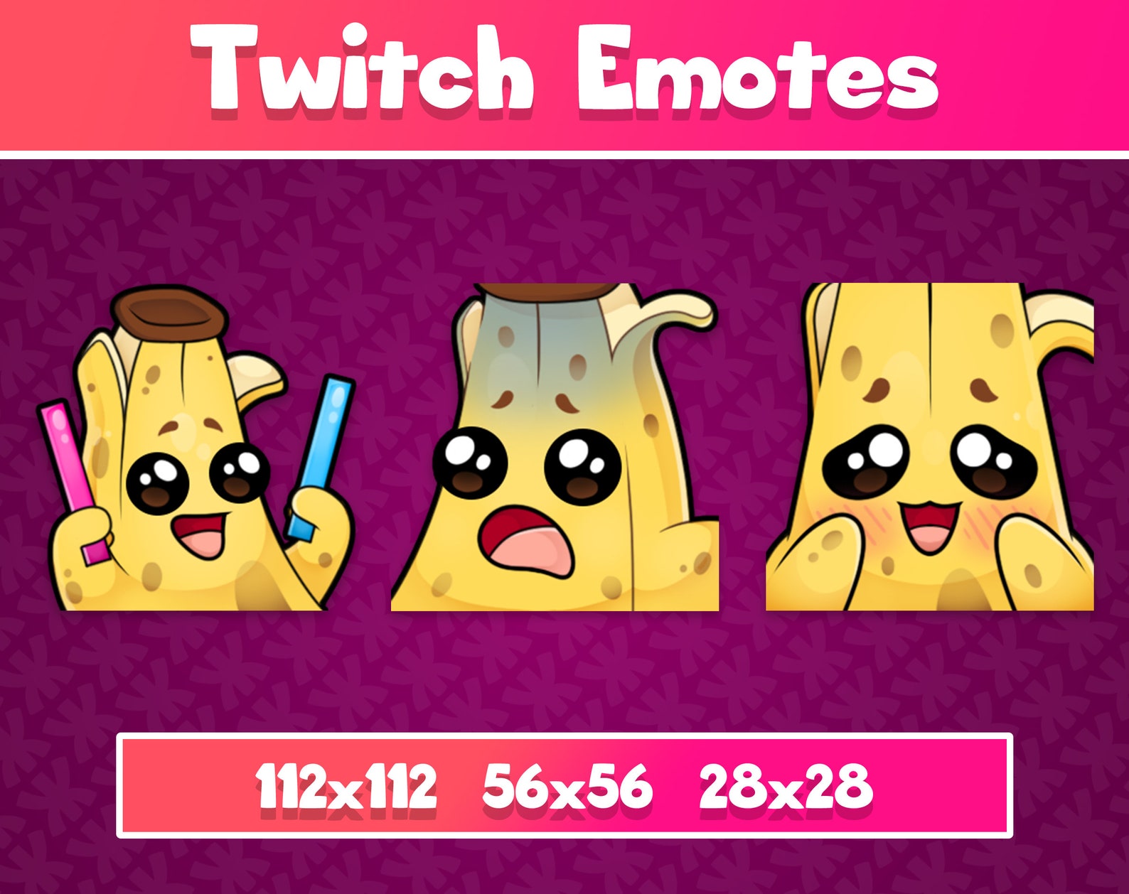 Banana Emote Pack Cheer Ahw What Twitch Etsy
