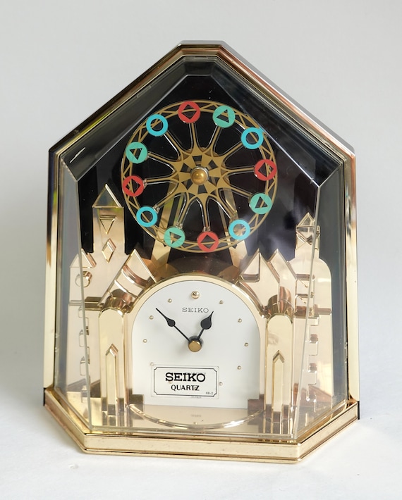 Vintage Seiko Quartz Mantel Clock Revolving Carnival Ferris Etsy