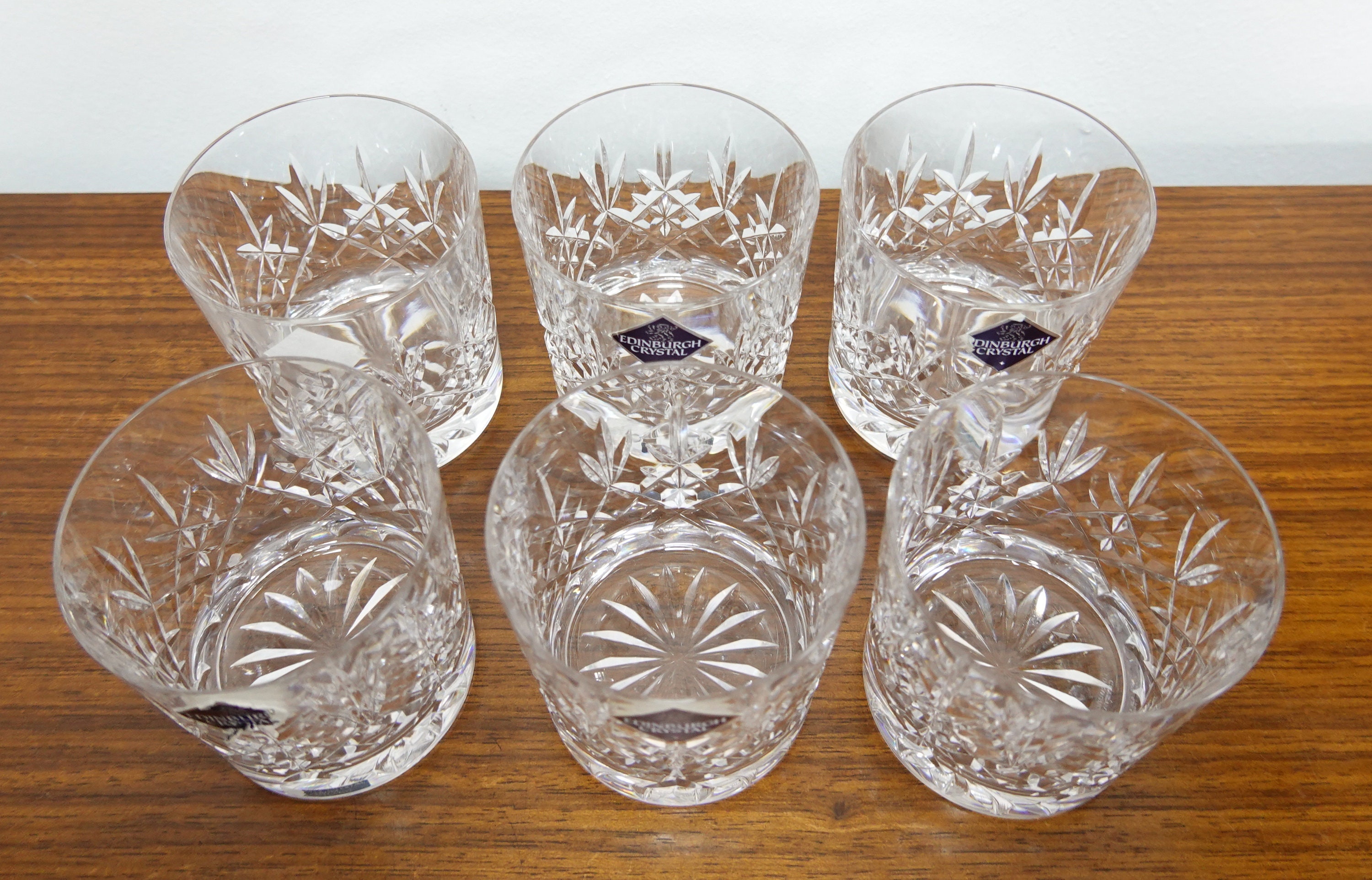 Six Edinburgh Crystal Lomond Pattern Whisky Tumblers / Glasses Etsy UK