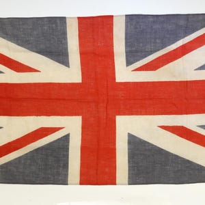 Original vintage 1940s World War II WW2 cotton Union Jack British Flag - 41cm x 88cm
