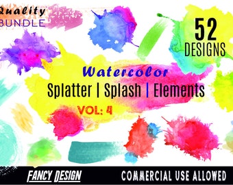 Download Watercolor Splatters Etsy