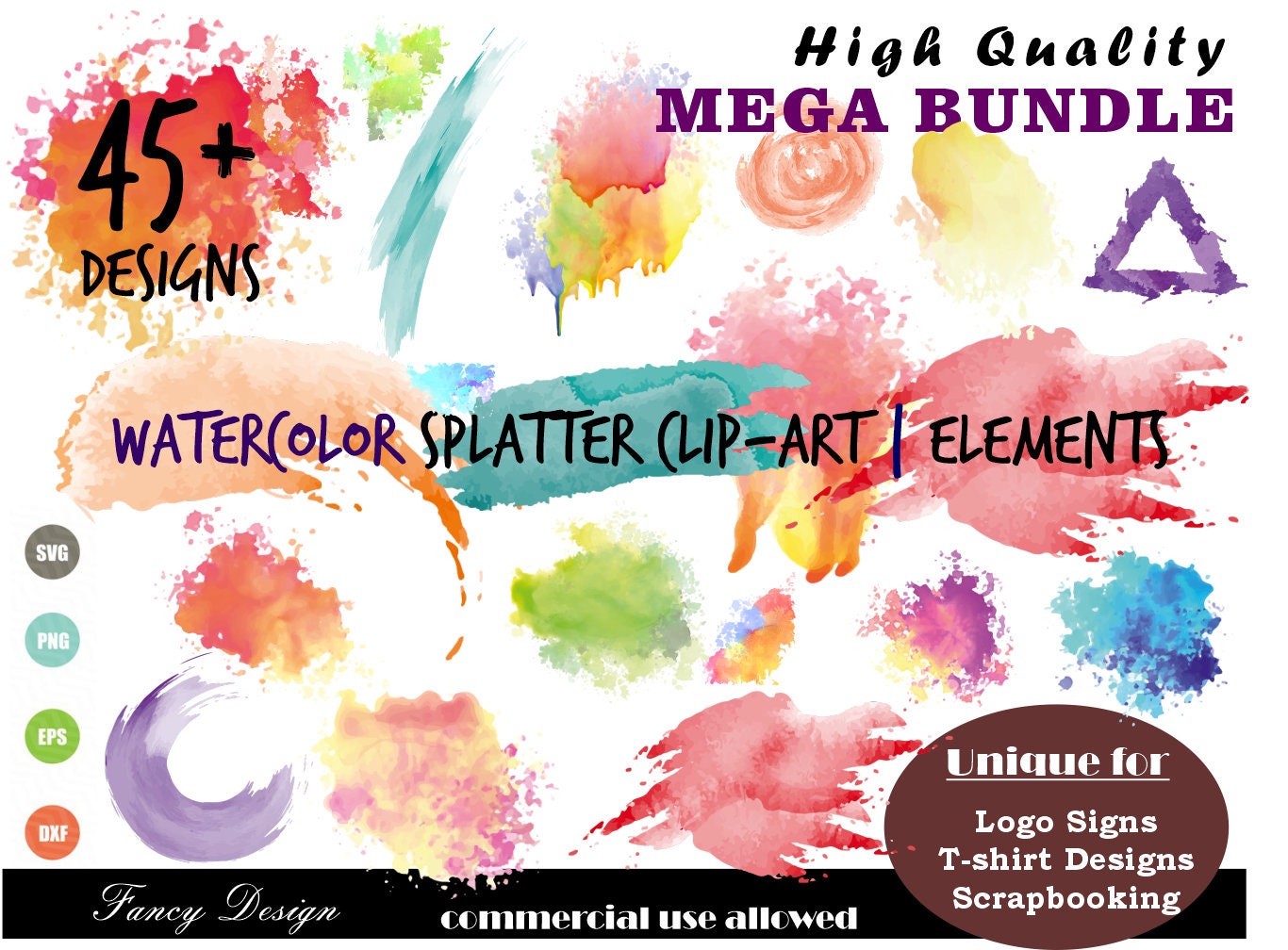 Download Sale Free Mock Up 47 Watercolor Splatters Paint Stains Etsy