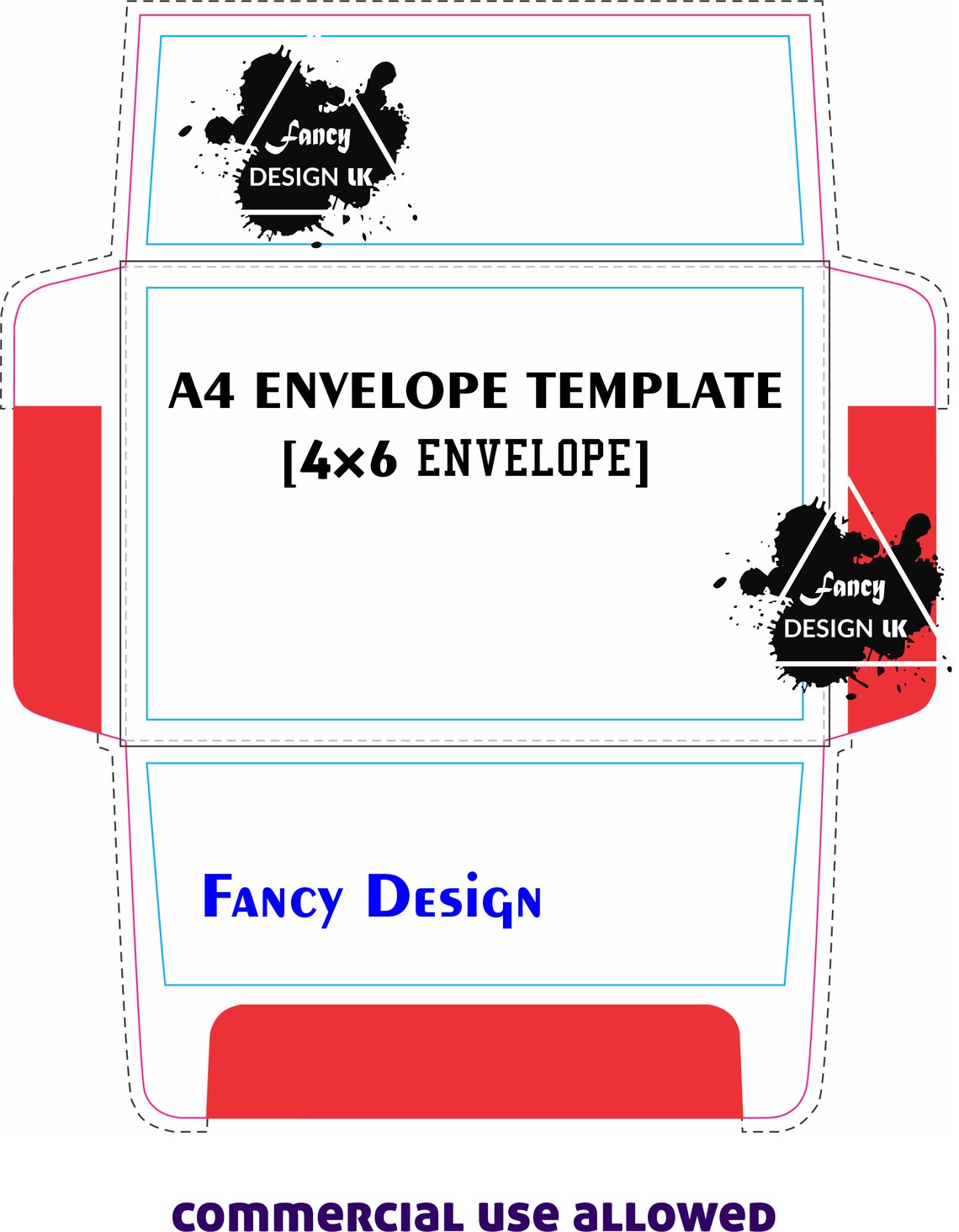 4x6 Envelope Template A4 Envelope Invitation Envelope Etsy Canada