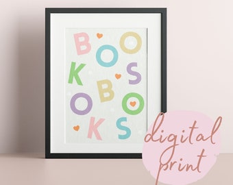 Bookworm Digital Literary Print | Print at Home Digital Download | A3/A4/A5 Sizes