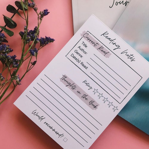 Reading Notes Notepad A6 Notepad for Book Reviews Book Etsy UK