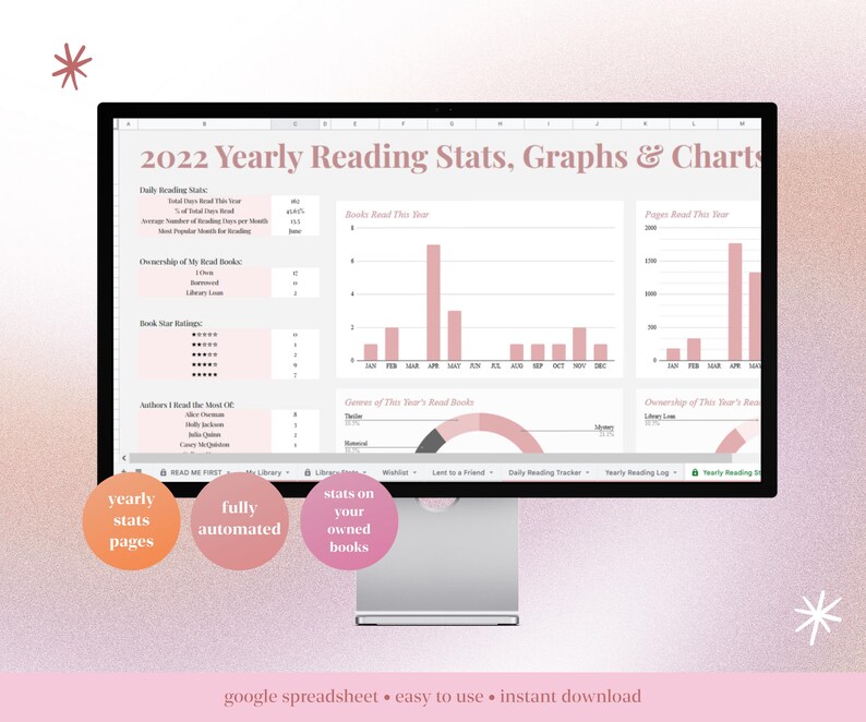 Book Tracker Spreadsheet | Digital Reading Log | Google Sheets image 5