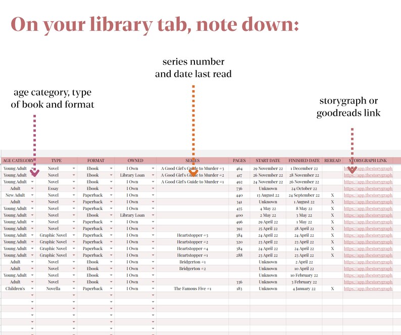 Book Tracker Spreadsheet | Digital Reading Log | Google Sheets image 4
