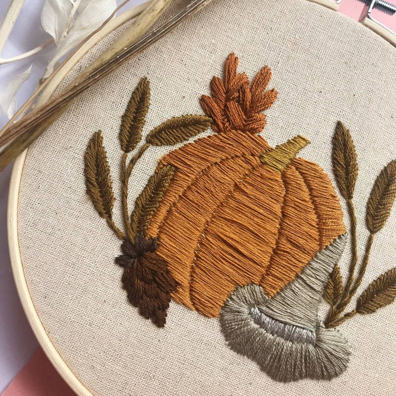 Witching Hour 6 Finished Embroidery Hoop Autumnal Fall Collection image 5