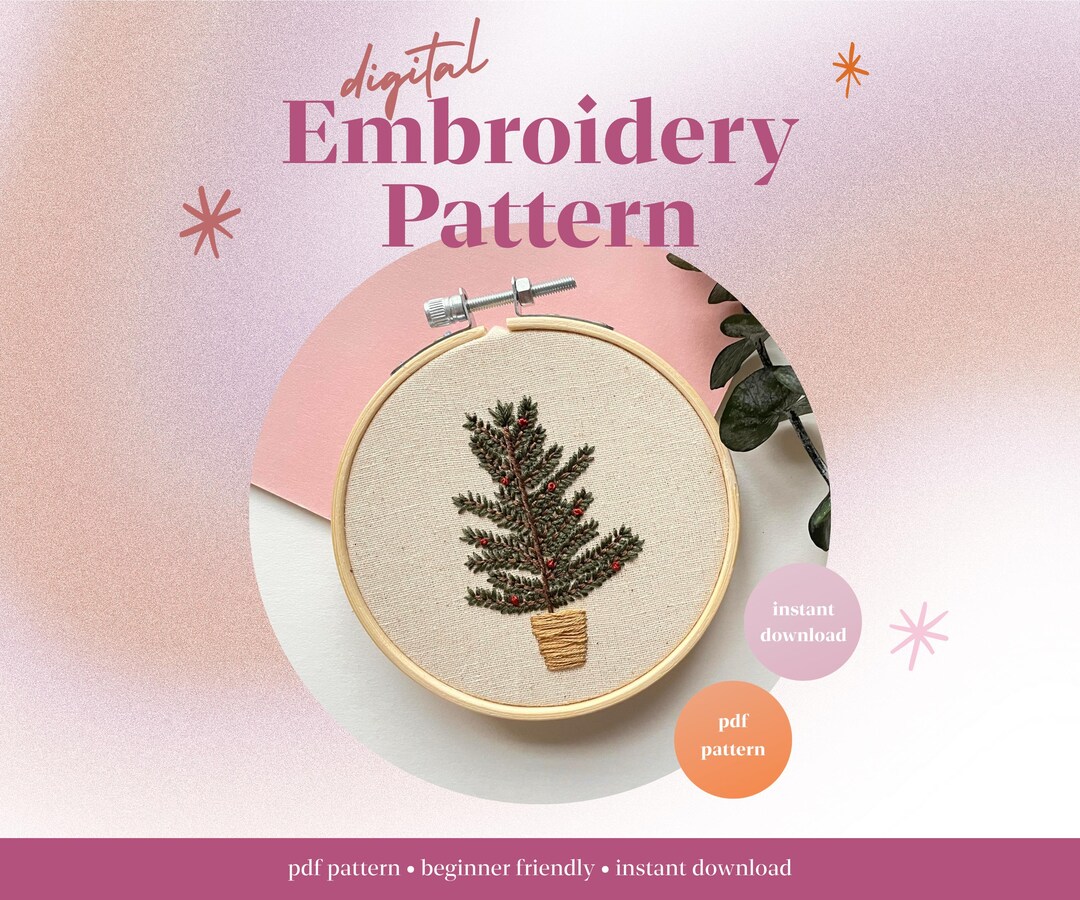 Christmas Tree | Hand Embroidery Xmas PDF Pattern | Beginners ...