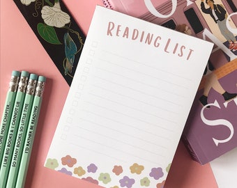 Reading List Notepad | A6 Notepad | Book Blogger TBR List | 50 Sheets per Pad