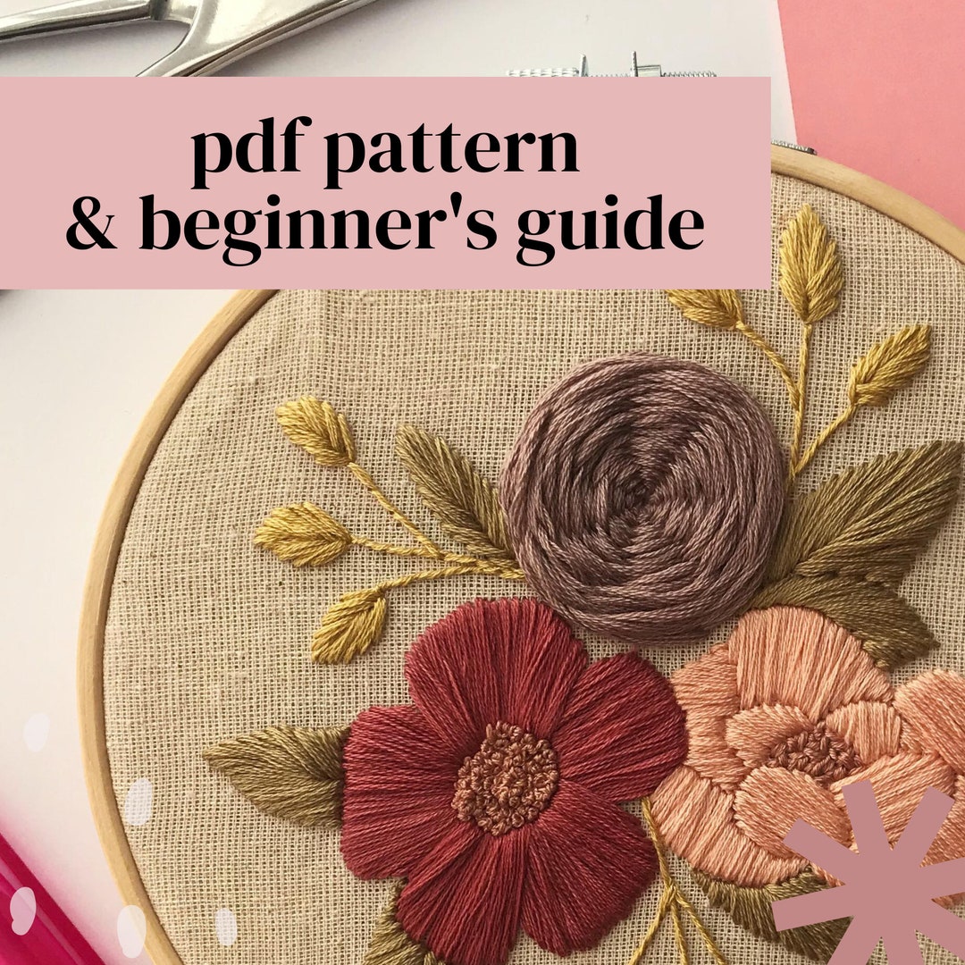 Blooming Bouquet Floral Embroidery PDF Pattern | Floral Romantics ...